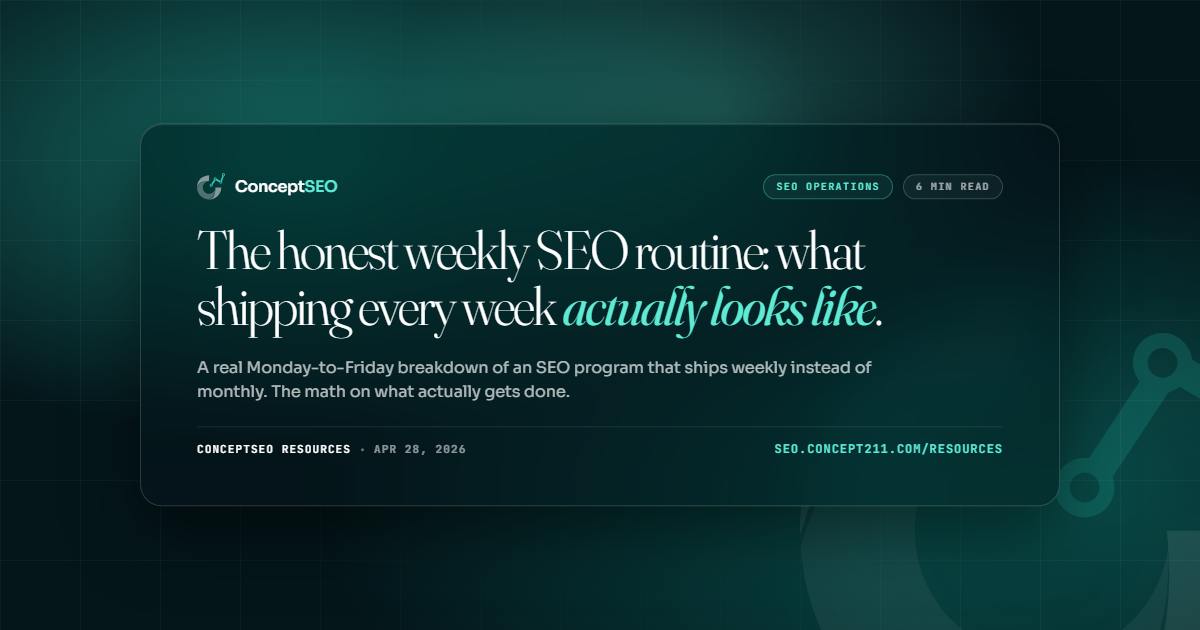 Article · Weekly SEO Routine